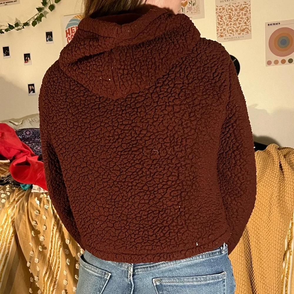 Sherpa cropped hoodie - Picture 2 of 3